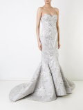 strapless beaded fishtail gown