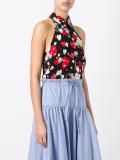 embroidered heart print top