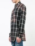 stained effect plaid shirt