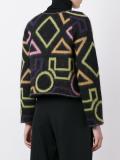 geometric print cropped jacket
