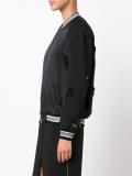 appliqué satin bomber jacket