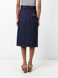 denim front split skirt