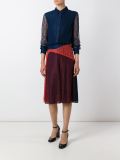 lace panel denim skirt