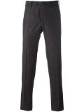 checked slim fit trousers