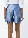 Silk Cutout Fringe Shorts