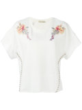 floral patch shortsleeved sweatshirt