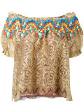 embroidered lace bardot top