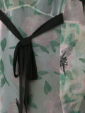 printed lace trim dress