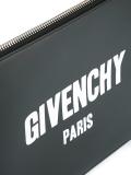 Paris logo print clutch