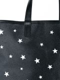 Star Print Leather Tote Bag