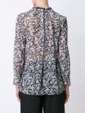 marble print drawstring blouse