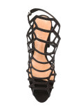 cage style heeled sandals