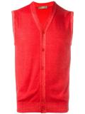V-neck sleeveless cardigan