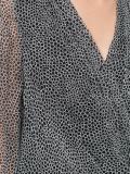 patterned v-neck blouse