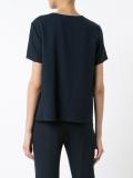 slit neck flared blouse