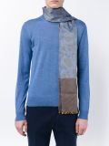 medallion trim camouflage chambray scarf