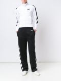 striped sleeve zip cardigan