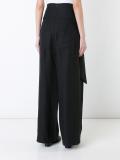 dropped belt palazzo pants