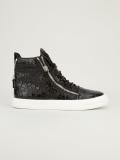 hi-top leather trainer