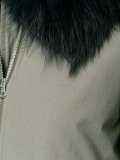 raccoon fur-trimmed bomber jacket 