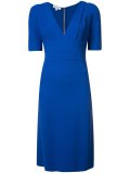 fitted waist V-neck dress
