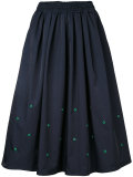 eyelet detail midi skirt
