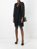 V-neck sheer shift dress