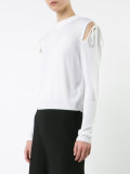 ribbon-tie knitted top