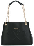 embossed hearts shoulder bag