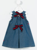 bow detail denim dress