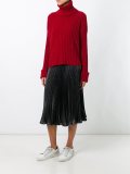 metallic effect pleated skirt