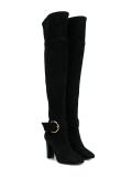 buckle detail over-knee boots