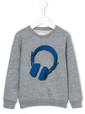 headphones print sweatshirt 