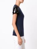 sequined sleeve T-shirt