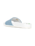 palm tree denim sliders