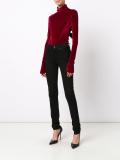 velvet effect open back bodysuit