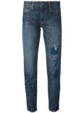 floral paint cropped jeans