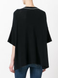 cropped sleeve sweater