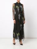 jacquard lace overlay dress