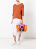 floral motif tote bag 