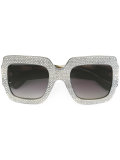 oversize crystal square sunglasses
