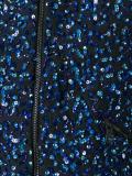 sequin embroidery cropped bomber jacket