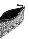 splatter print zipped clutch