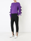 strap detail slim trousers 