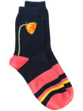 flower intarsia socks