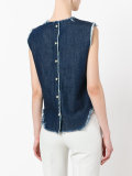 sleeveless frayed denim top