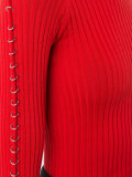 ring trim ribbed sweater