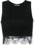 ribbed lace cropped top