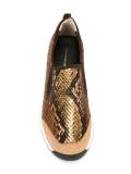 snakeskin effect slip-on sneakers