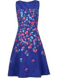 floral embroidery flared dress